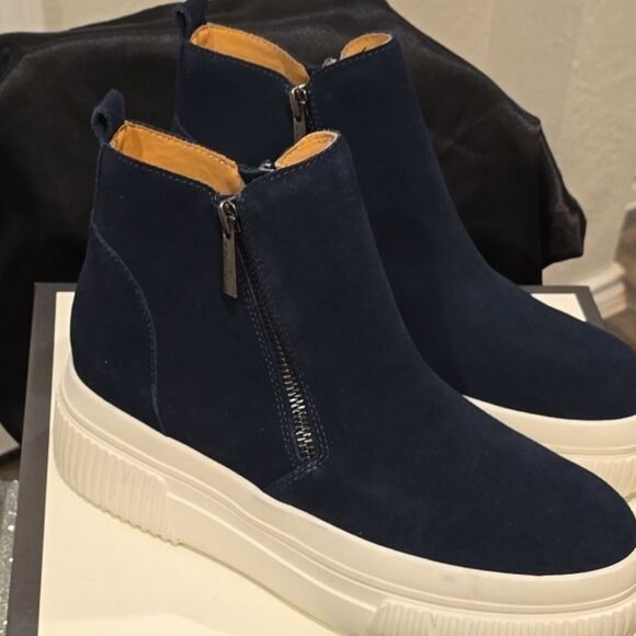 J/Slides Wyona WP Waterproof Wedge Sneaker- Navy Suede - Picture 11 of 12